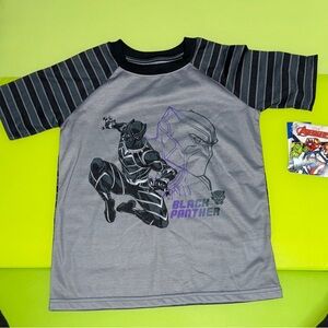 Marvel Black Panther Gray and Black Kids Shirt